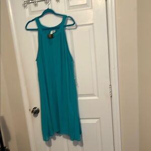 Elegant Teal Sleeveless Dress